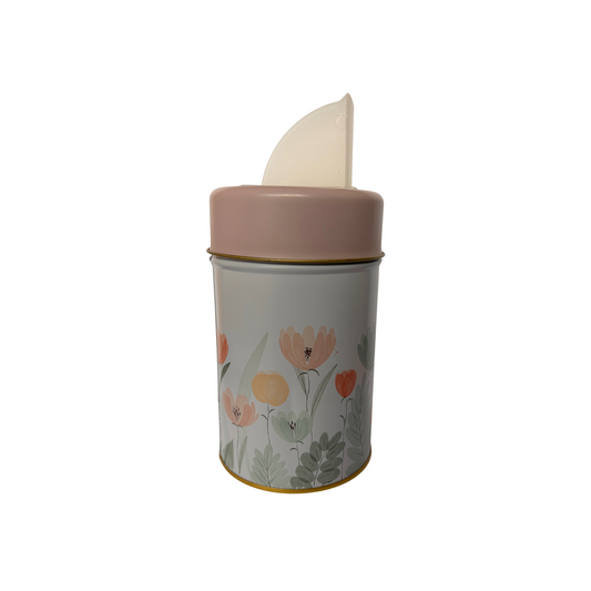 Yerbero Metálico Flores Rosa 350gr