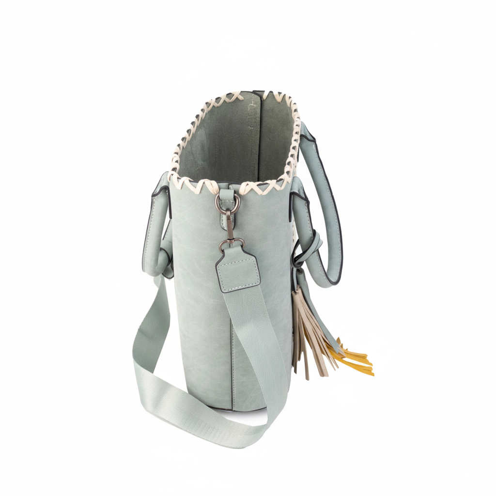 Canasta Matera Tipo Cartera Italia Aqua – Bolso para Mate con División | Símil Cuero