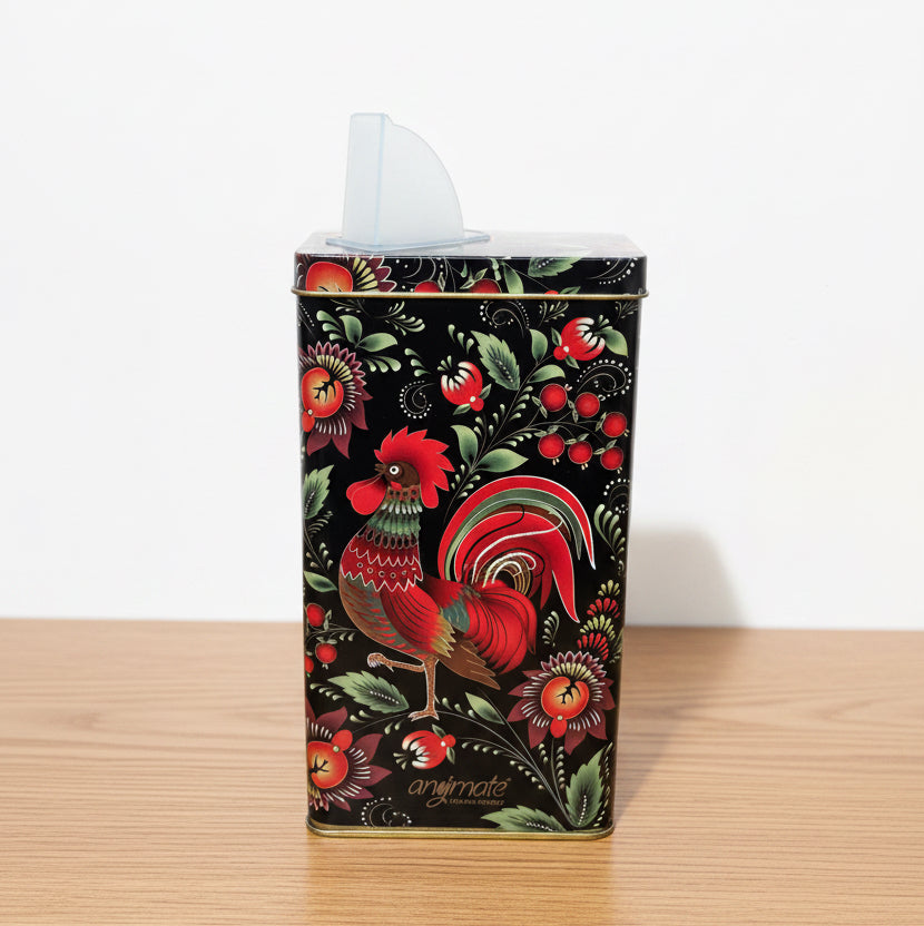 Yerbero Metálico Anymate 500 g | Contenedor para Yerba Mate con Diseños Florales