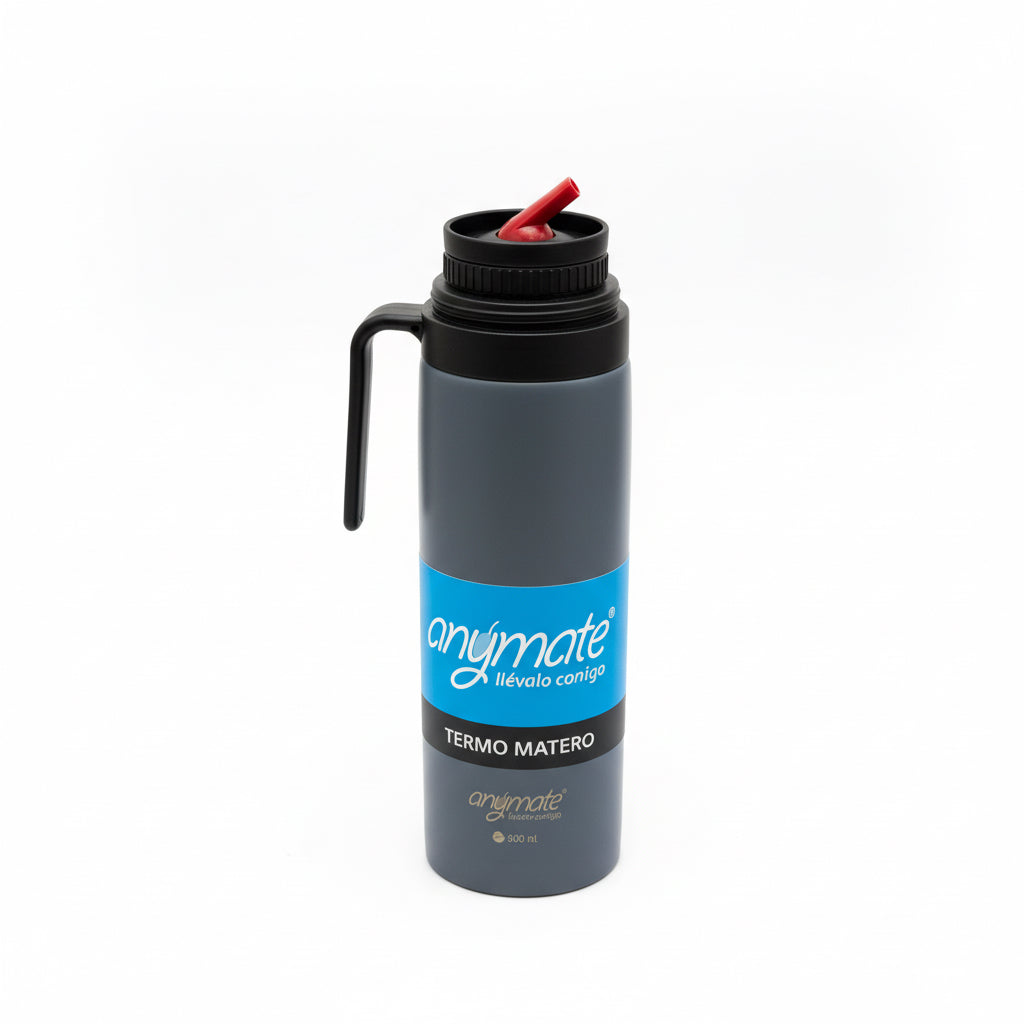 Termo Matero 900 ml con Pico Cebador y Mango | Acero Inoxidable 304 Antigoteo - Emporio Pewmayen