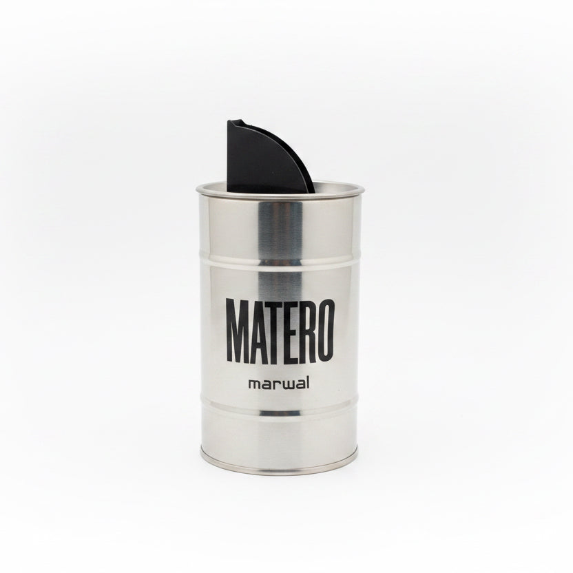 Yerbera Marwal Plateada Hermética con Boquilla Dosificadora 400 g