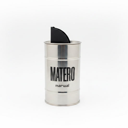 Yerbera Marwal Plateada Hermética con Boquilla Dosificadora 400 g
