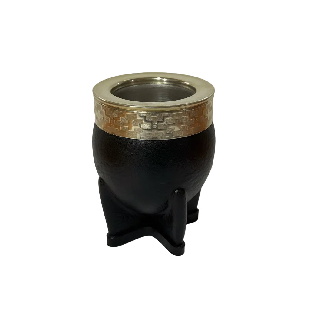 Mate Imperial Premium de Acero Inoxidable con Virola de Alpaca Cincelada - Emporio Pewmayen