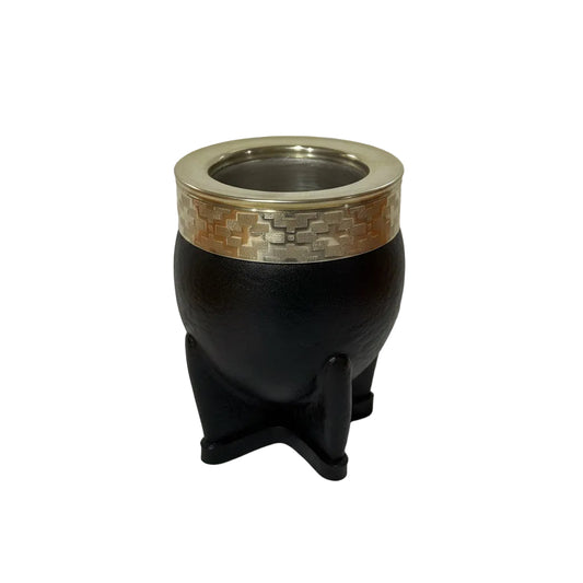 Mate Imperial Premium de Acero Inoxidable con Virola de Alpaca Cincelada - Emporio Pewmayen
