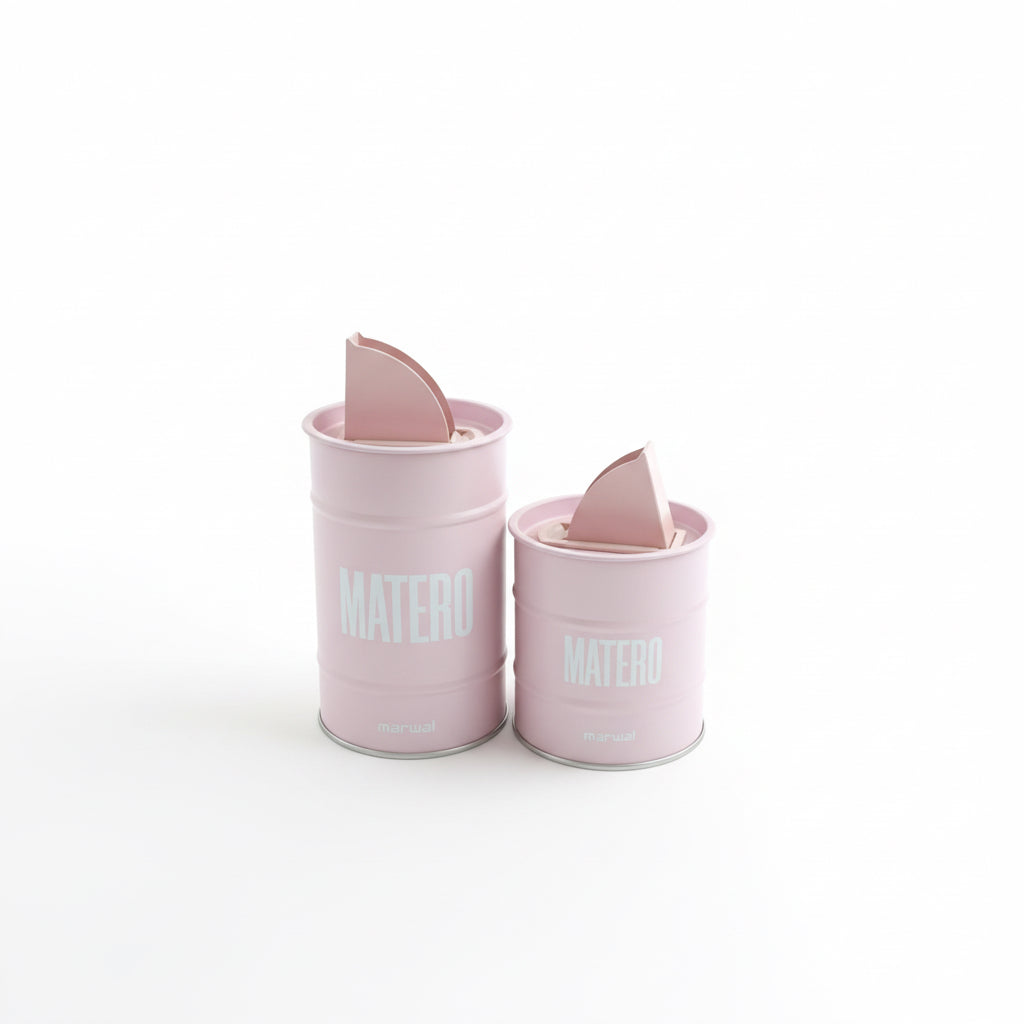 Set Matero Metálico Rosa Mate – Yerbero + Azucarero con Dosificador - Emporio Pewmayen