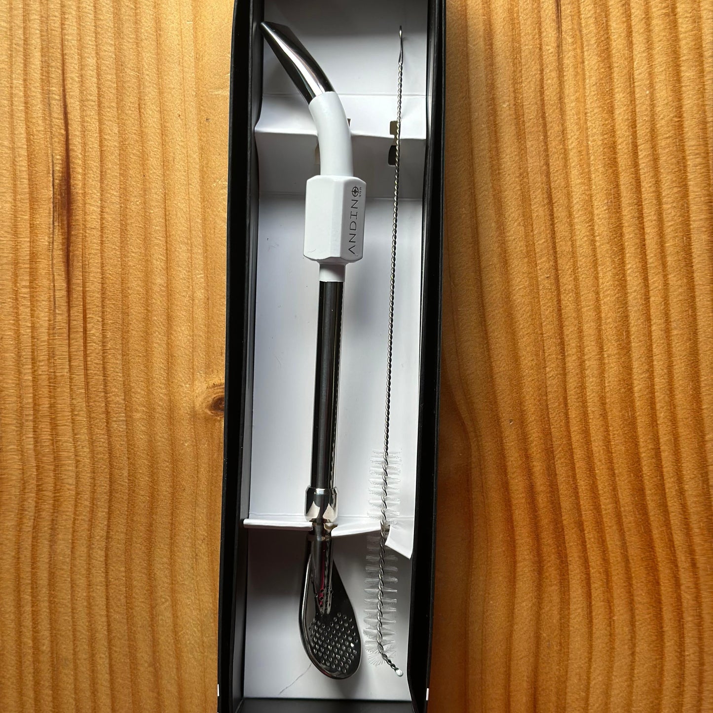 Bombilla Andino de Acero Inoxidable Verde + Limpiador y Caja - Emporio Pewmayen