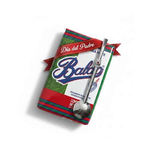 Pack Papá Matero Esencial | Yerba Mate Baldo 500g + Bombilla Brasileña