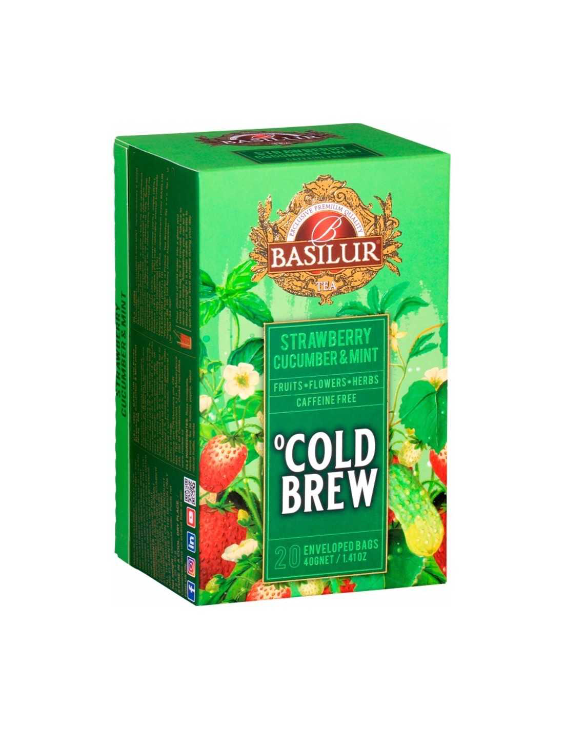 Cold Brew Basilur Strawberry Cucumber And Mint 20 Bolsas