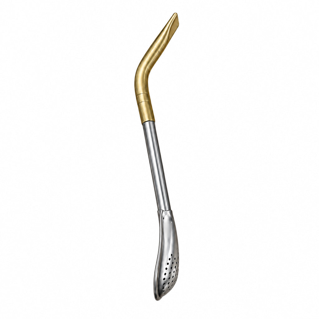 Bombilla Pico de Loro Artesanal 100% Alpaca Uruguaya 19 cm – Filtro Cuchara