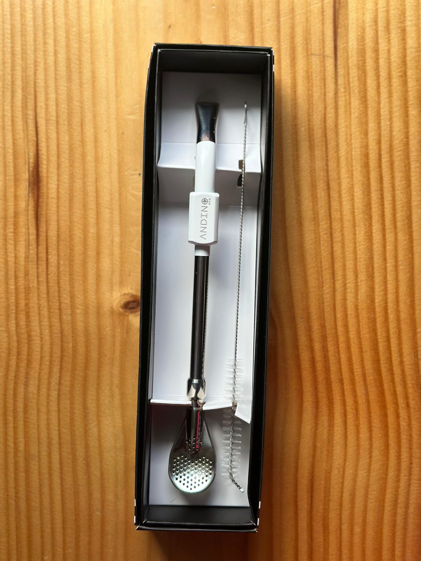 Bombilla Andino de Acero Inoxidable Verde + Limpiador y Caja - Emporio Pewmayen