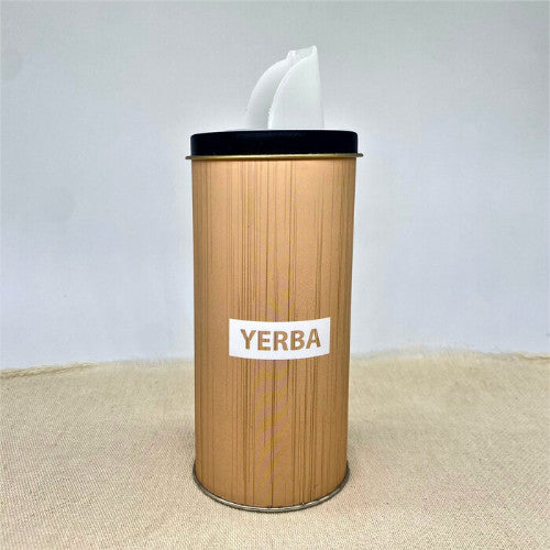Yerbera Metálica Café Madera