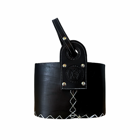 Canasto Matero Cuero Negro