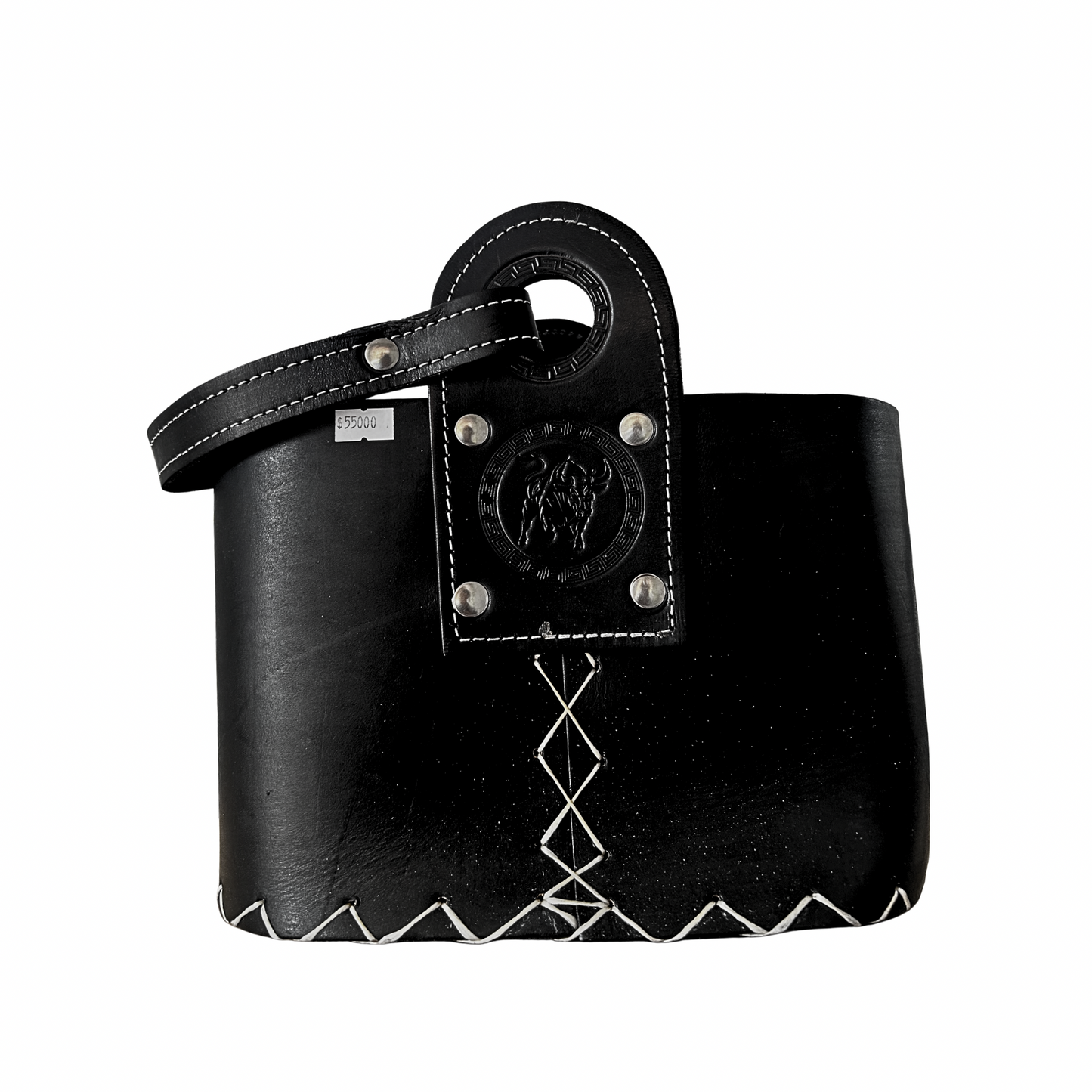 Canasto Matero Cuero Negro