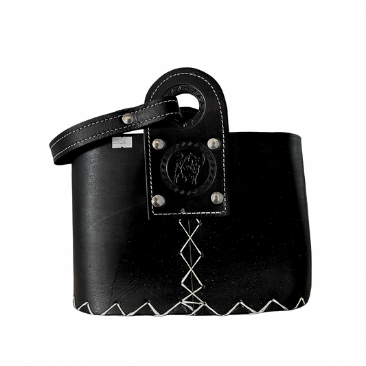 Canasto Matero Cuero Negro