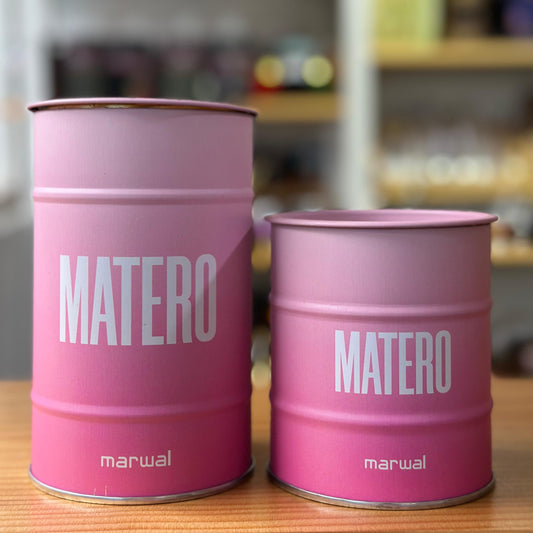 Set Yerbero Y Azucarero Metálico Rosado con Boquilla Dispensadora - Emporio Pewmayen