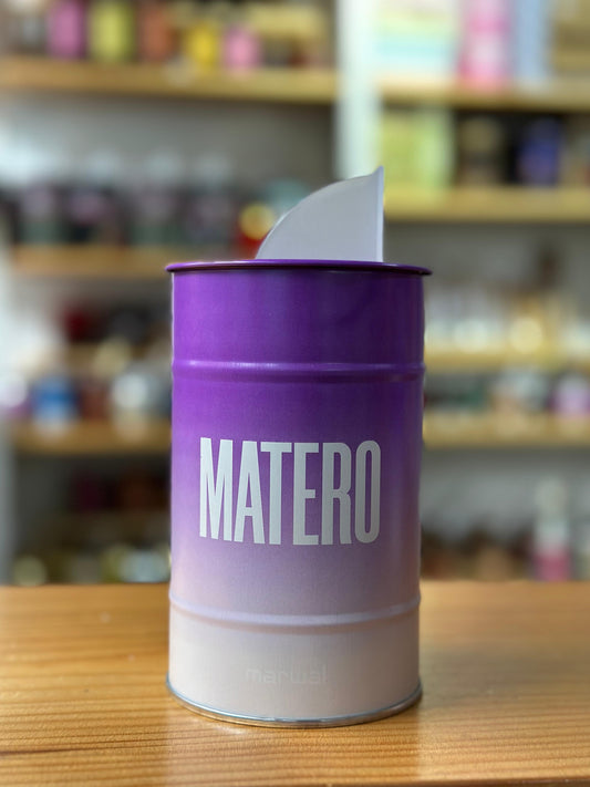 Yerbero Metálico Morado con Boquilla Dispensadora 400 grs - Emporio Pewmayen