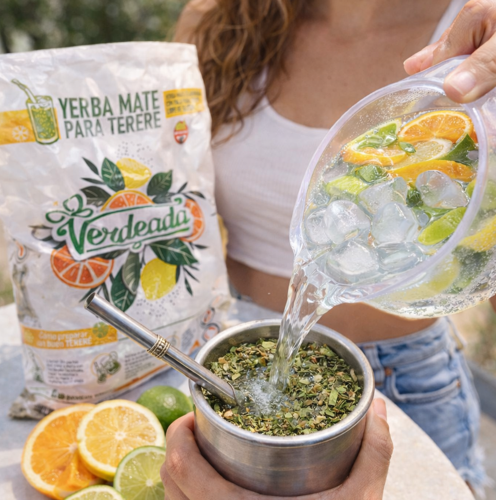 Yerba Mate Verdeada para Tereré 500 g | Yerba Argentina Suave y Estacionada - Emporio Pewmayen