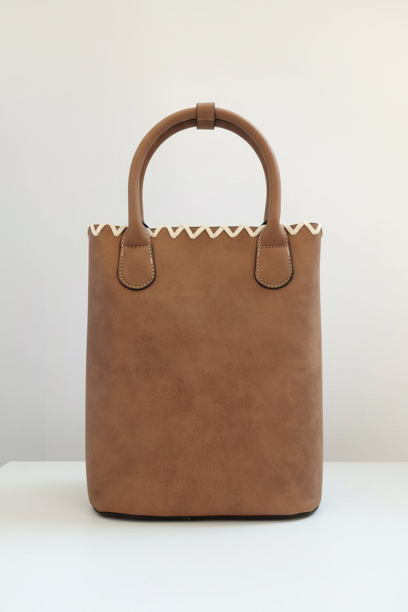 Canasta Matera Tipo Cartera Italia Chocolate – Bolso para Mate con División | Símil Cuero - Emporio Pewmayen