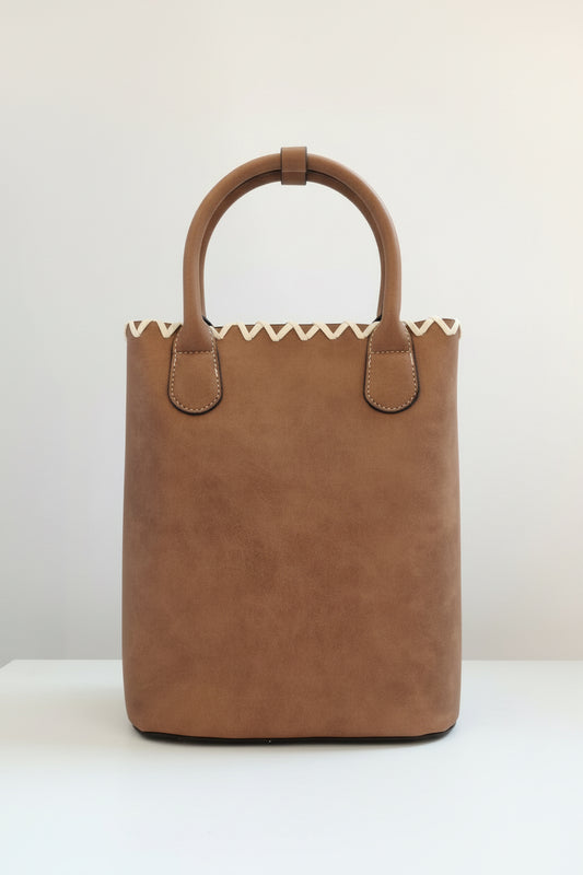 Canasta Matera Tipo Cartera Italia Chocolate – Bolso para Mate con División | Símil Cuero