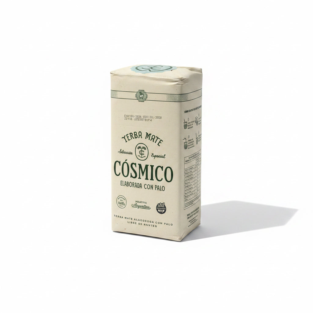 Yerba Mate Cósmico 500g – Suave, Baja Acidez y Estacionamiento Natural (Premium Argentina) - Emporio Pewmayen