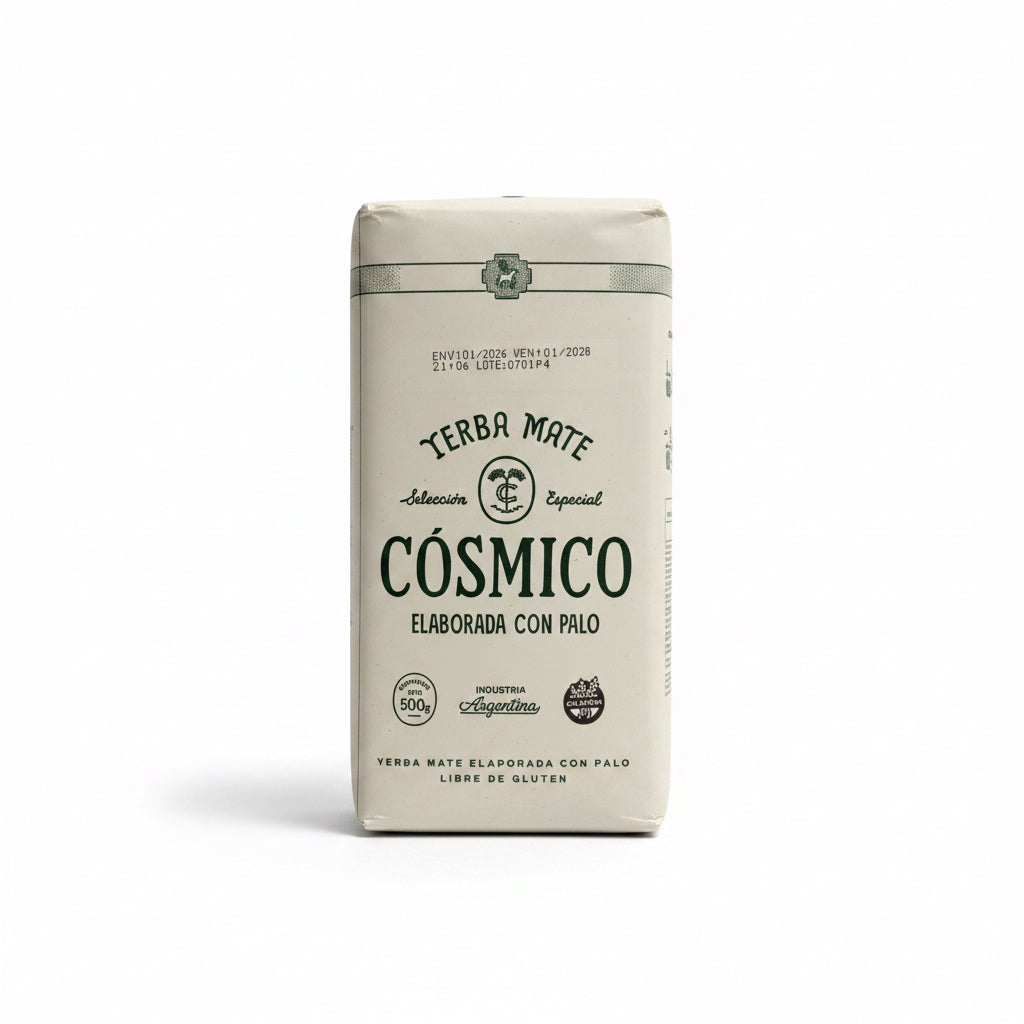 Yerba Mate Cósmico 500g – Suave, Baja Acidez y Estacionamiento Natural (Premium Argentina) - Emporio Pewmayen