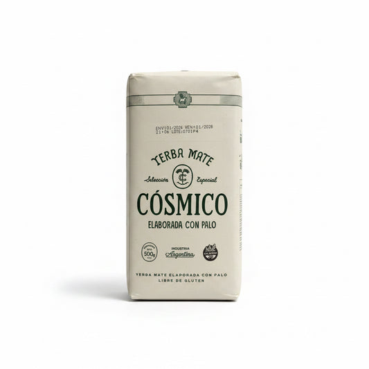 Yerba Mate Cósmico 500g – Suave, Baja Acidez y Estacionamiento Natural (Premium Argentina) - Emporio Pewmayen