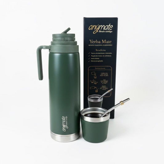 Termo Mate Anymate Verde 850 ml Acero Inoxidable - Emporio Pewmayen