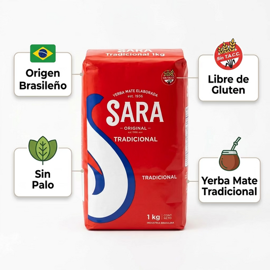 Yerba Mate Sara Tradicional 1 kg – Sin Palo
