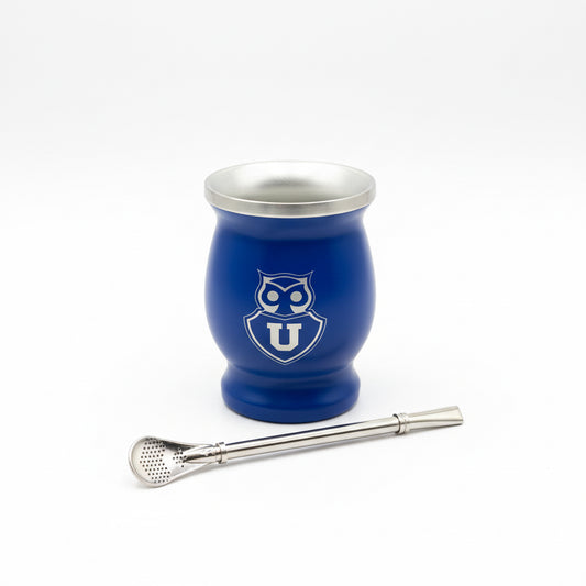 Mate Universidad de Chile acero inoxidable con bombilla