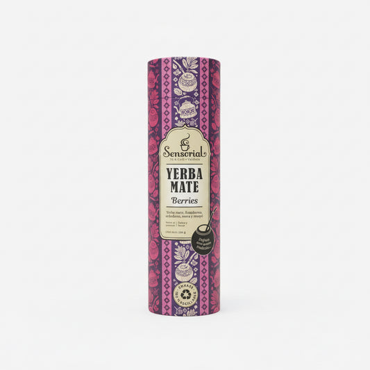 Yerba Mate Sensorial Berries 250g – Frambuesa, Arándano, Frutilla y Maqui en Tarro Reutilizable - Emporio Pewmayen