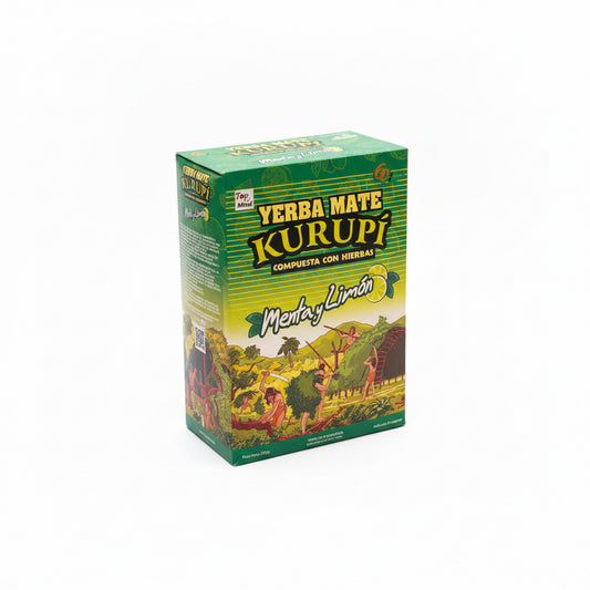 Yerba Mate Kurupí Menta y Limón 500g caja – yerba mate paraguaya refrescante para tereré