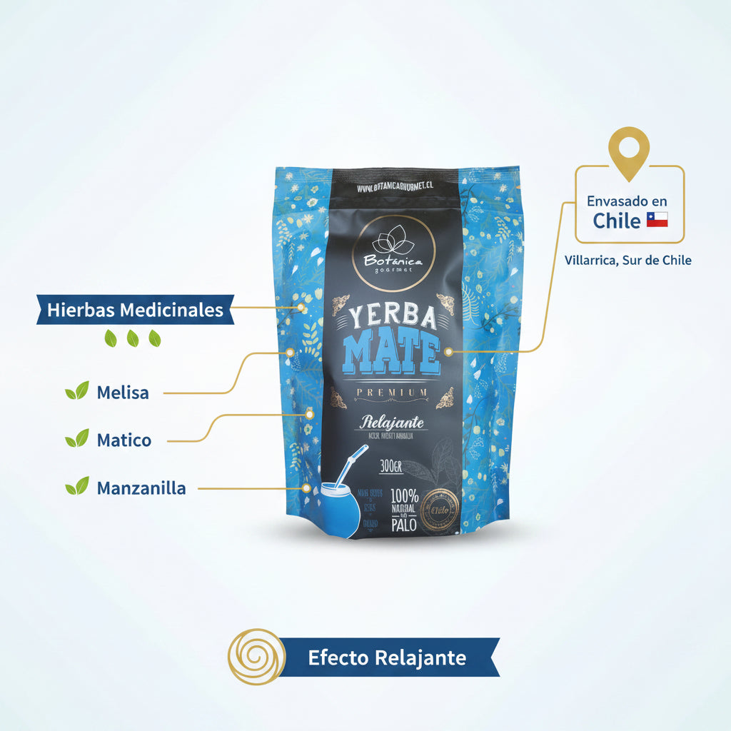 Yerba Mate Dulce Zen Botánica Gourmet 300g | Con Melisa, Matico y Manzanilla – Relajante y Suave - Emporio Pewmayen