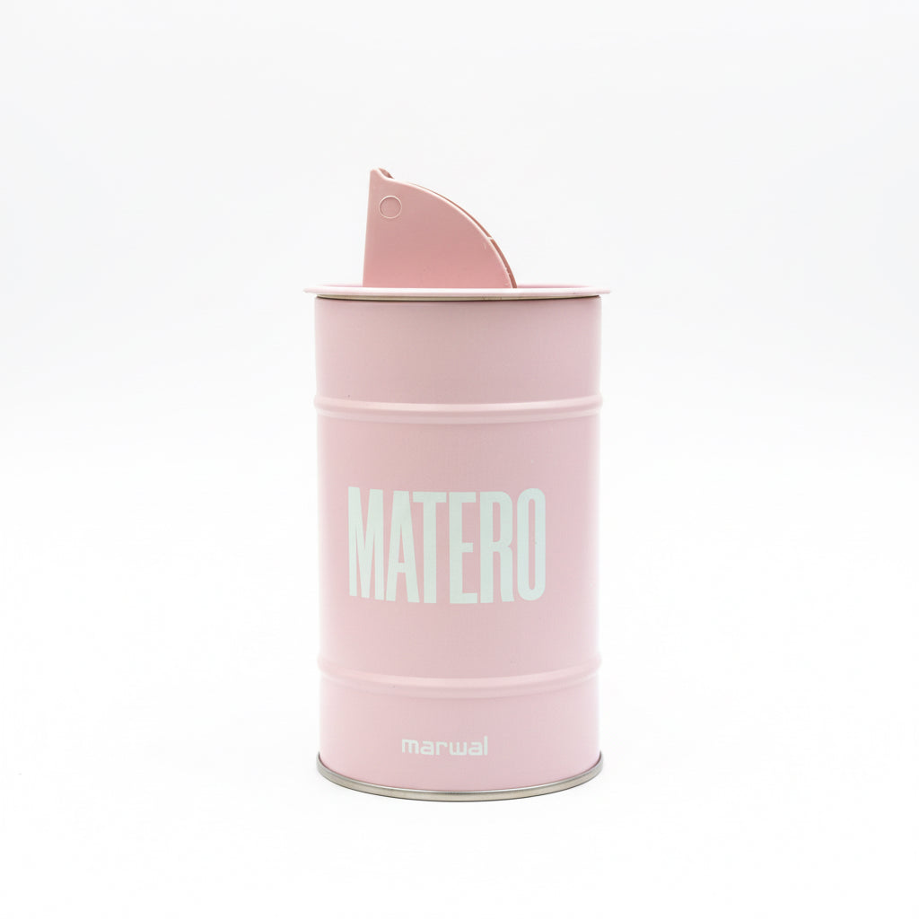 yerbero metálico marwal negro con dispensador de yerba mate