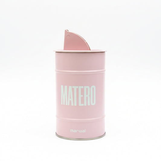 yerbero metálico marwal negro con dispensador de yerba mate