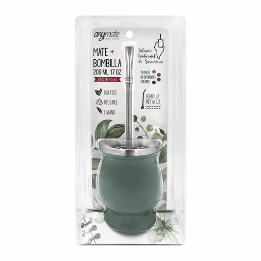 Mate Verde + bombilla Anymate 200 ml